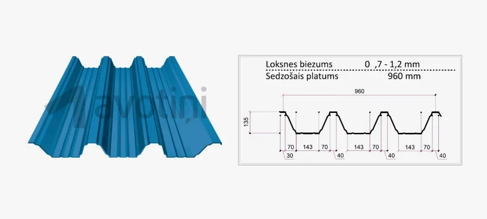 Nesošais trapecveida profils AP-135